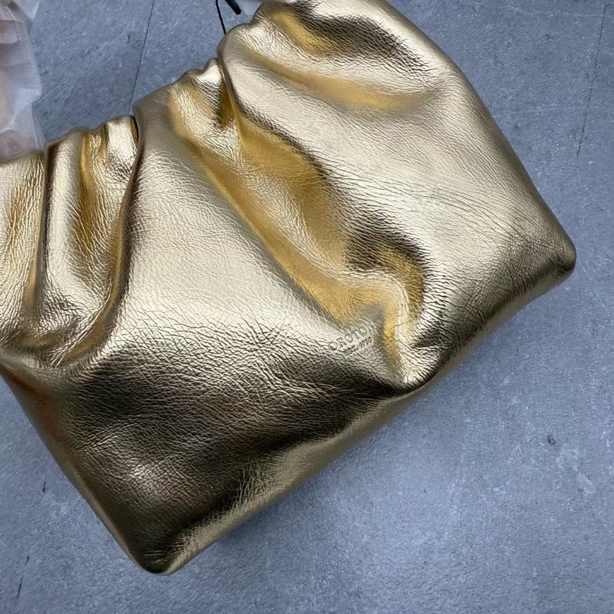 Oroton Gretel Mini Top Handle Bag in Gold (17 x 15 x 8 cm)