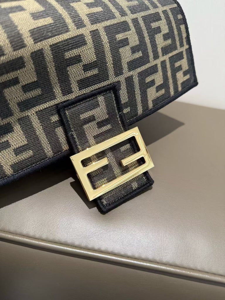 Fendi Medium Size Baguette Fabric Brown