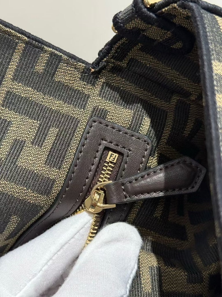 Fendi Medium Size Baguette Fabric Brown