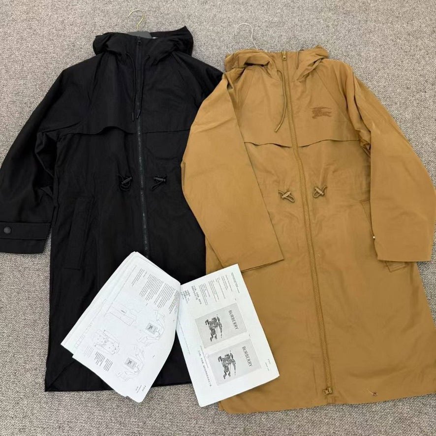 Burberry EKD Zip-Up Lightweight Hooded Parka, Size US 2/4/6/8
