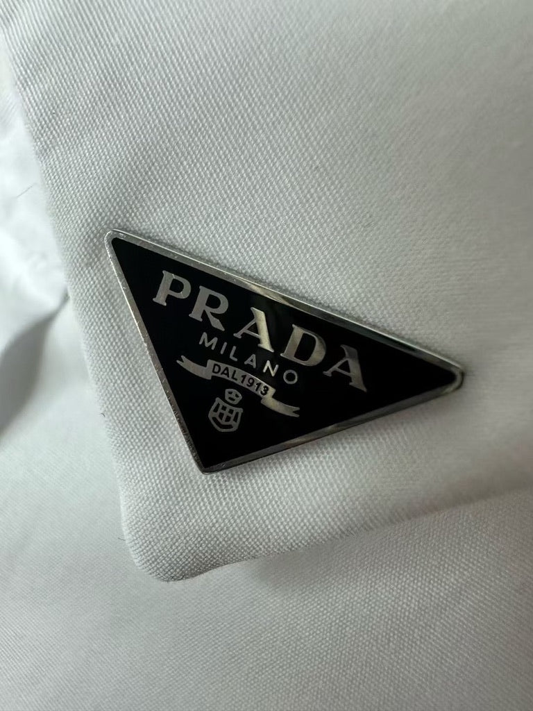 Prada Women White Cotton Poplin Dress Shirt, Size FR 36/38/40/42