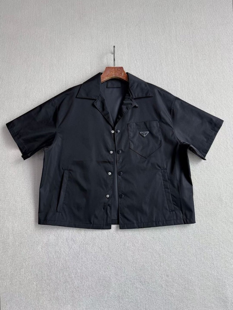 Prada Re-Nylon Short-Sleeved Shirt in Black, Size S/M/L/XL