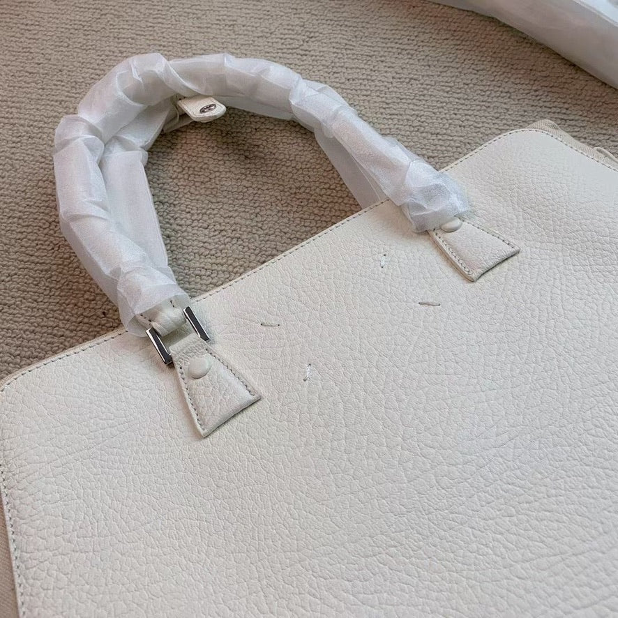 Maison Margiela 5AC Leather Backpack in White (14 x 12.5 x 4 in)