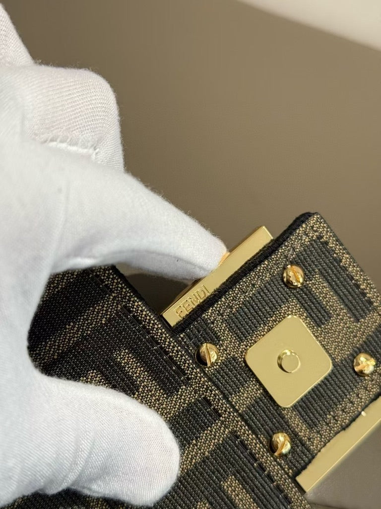 Fendi Medium Size Baguette Fabric Brown