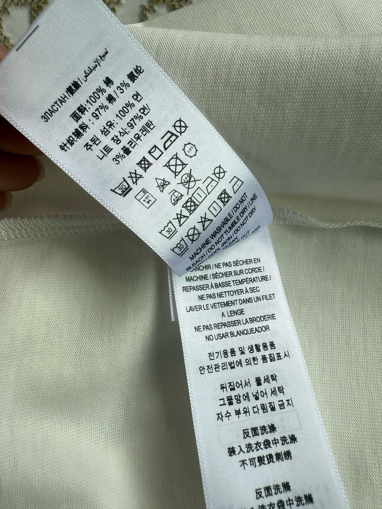 Burberry Cross Stitch EKD Cotton T-Shirt in White or Black, Size S/M/L/XL