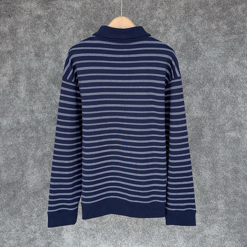 Miu Miu Blue/White Striped Zipper Shirt, Size S/M/L