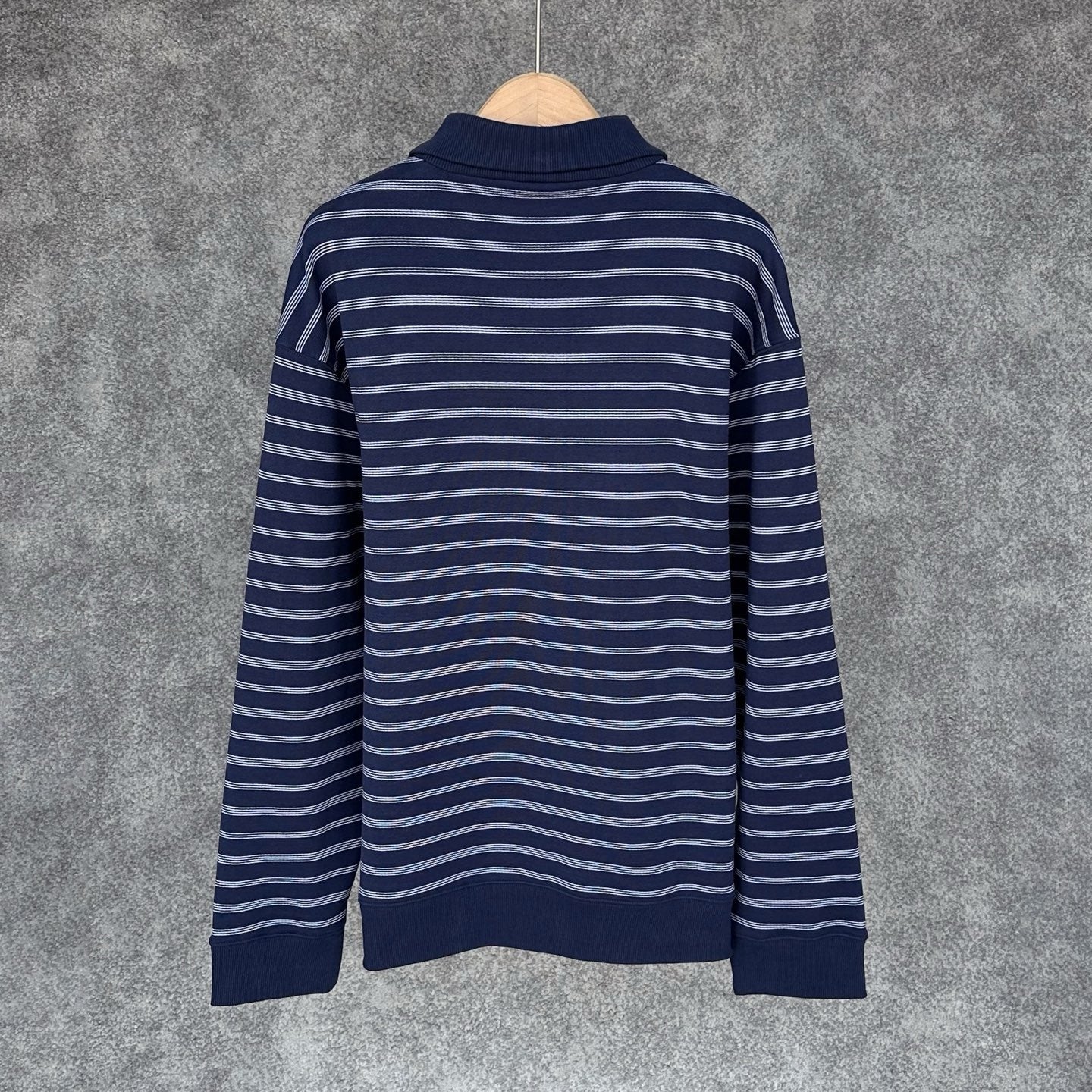 Miu Miu Blue/White Striped Zipper Shirt, Size S/M/L