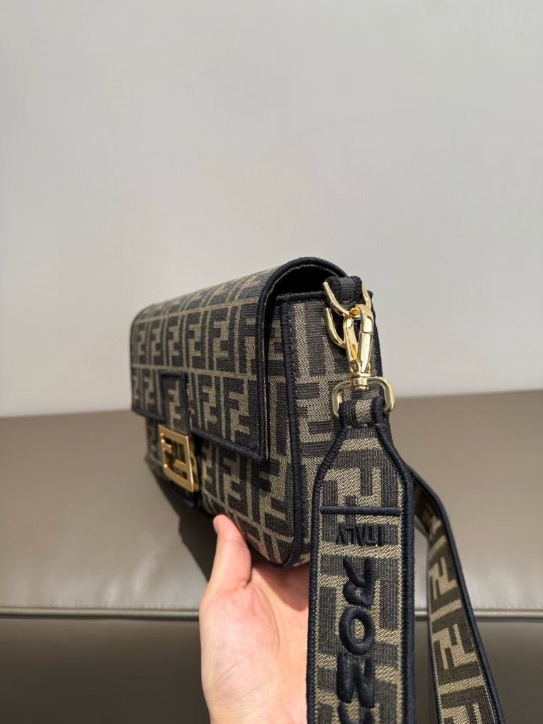Fendi Medium Size Baguette Fabric Brown
