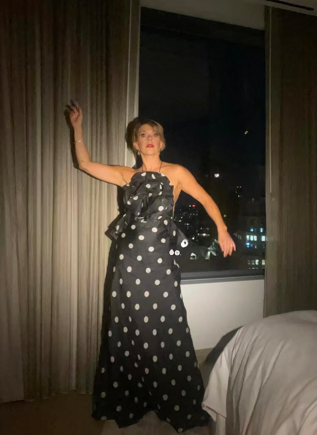 Zimmermann Black Polka Dot Silk/Linen Blend Maxi Dress, Size AU 2