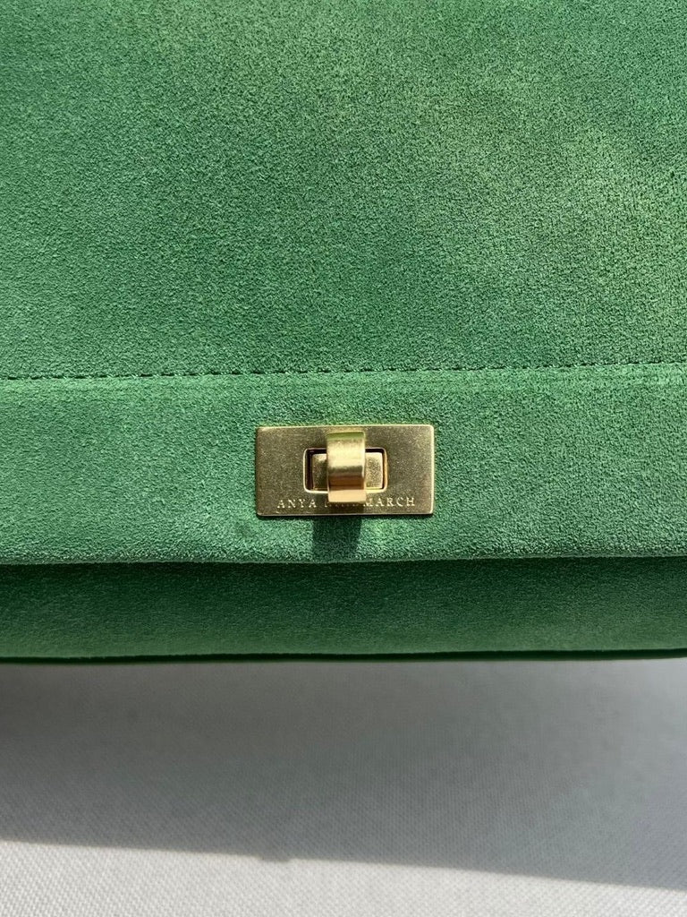 Anya Hindmarch Mortimer Cross-Body Leather Shoulder Bag in Green