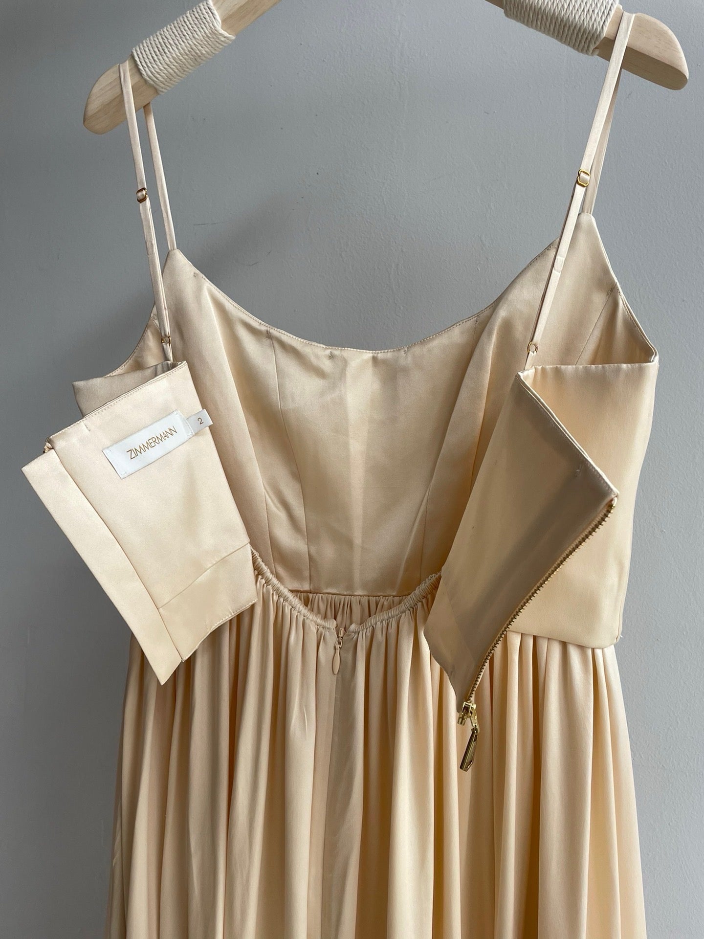 Zimmermann Corset Silk Midi Dress, Size AU 2