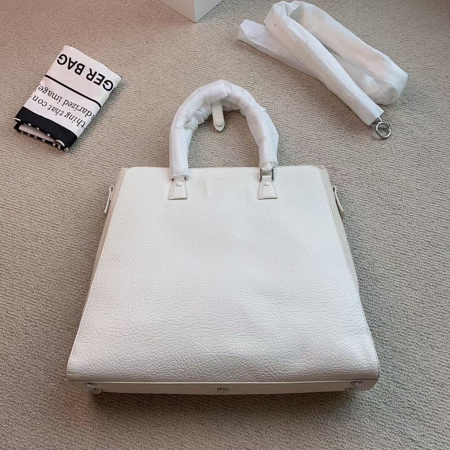 Maison Margiela 5AC Leather Backpack in White (14 x 12.5 x 4 in)