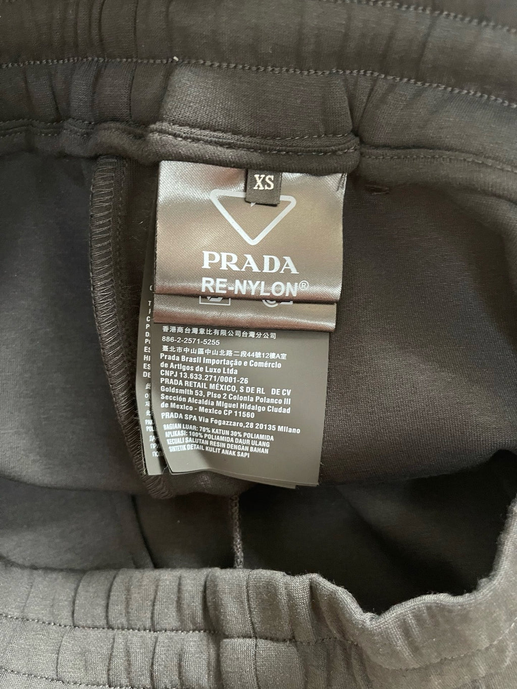 Prada Triangle-Logo Cotton Shorts in Black, Size S/M