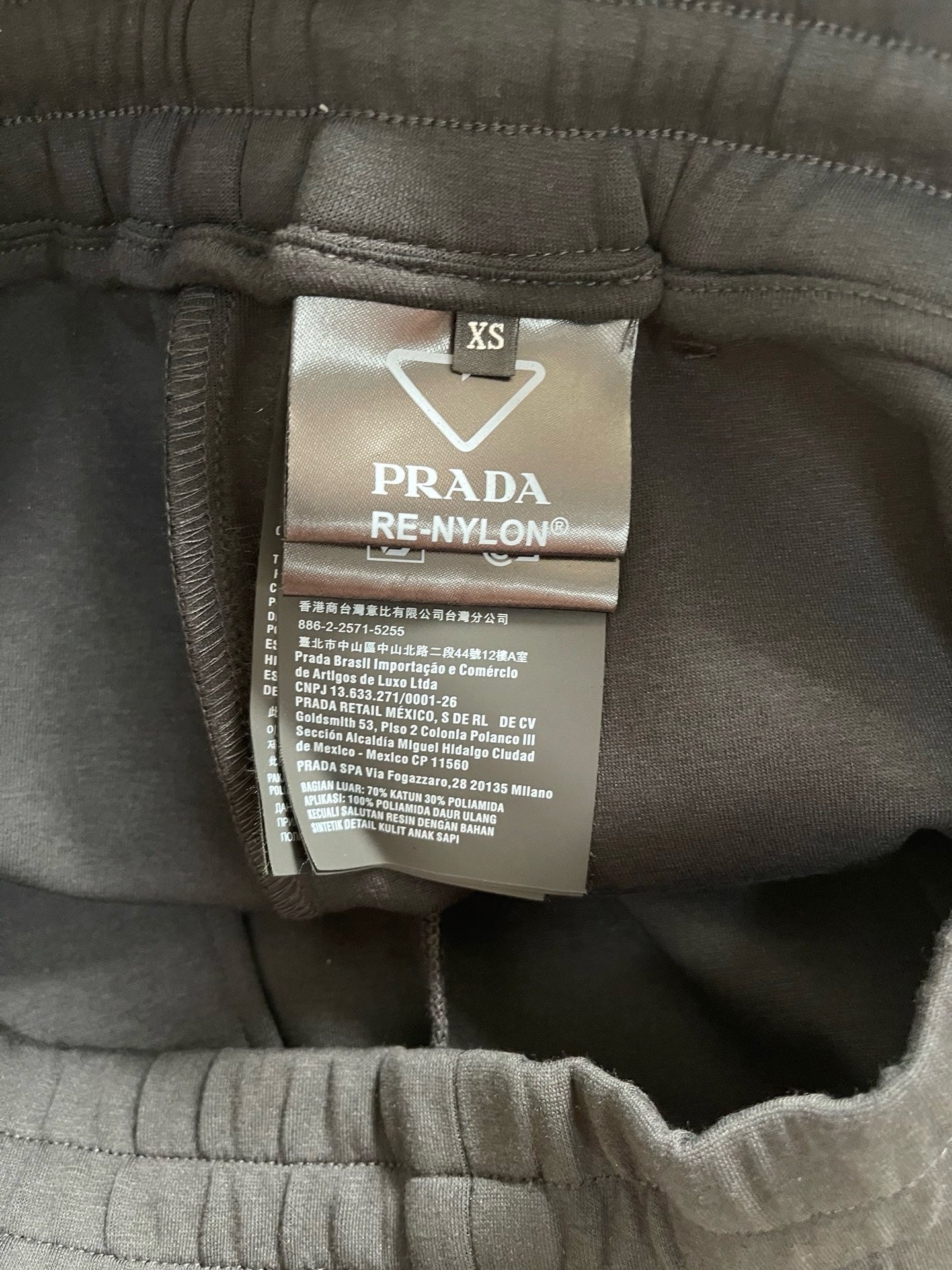 Prada Triangle-Logo Cotton Shorts in Black, Size S/M