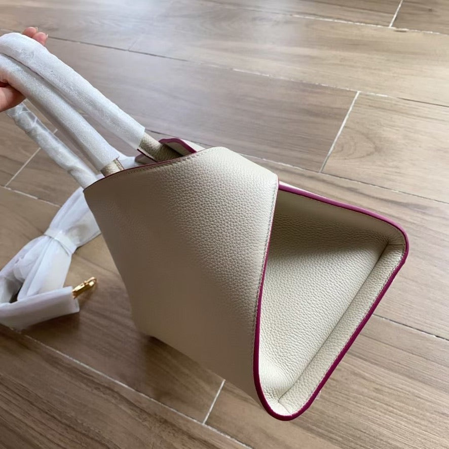 Ferragamo Medium Hug Handbag in Black or White (12.5 x 8 x 6 in)