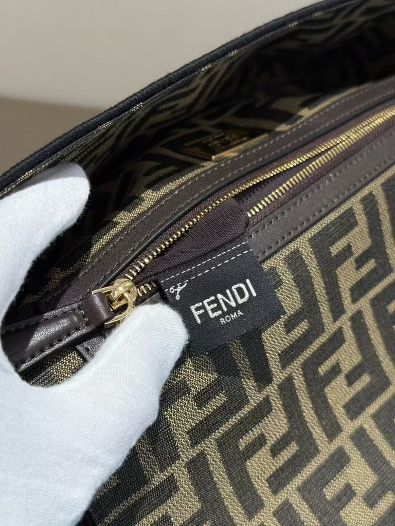 Fendi Medium Size Baguette Fabric Brown