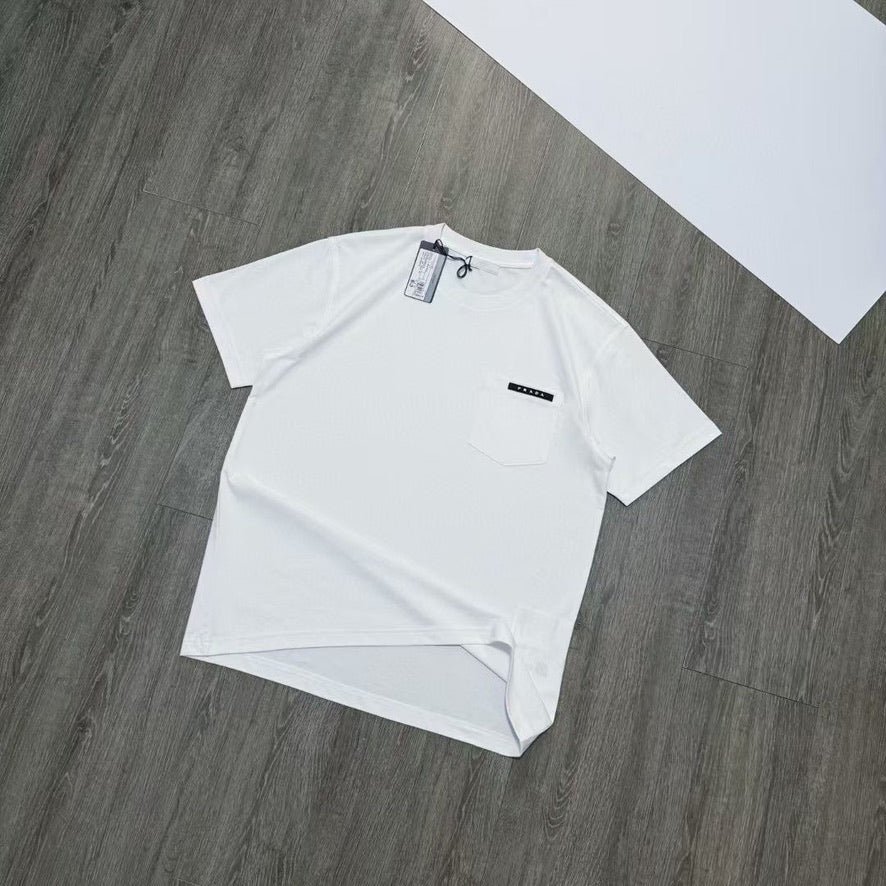 Prada Logo Cotton T-Shirt in Color White or Blue, Size S/M/L/XL/2XL