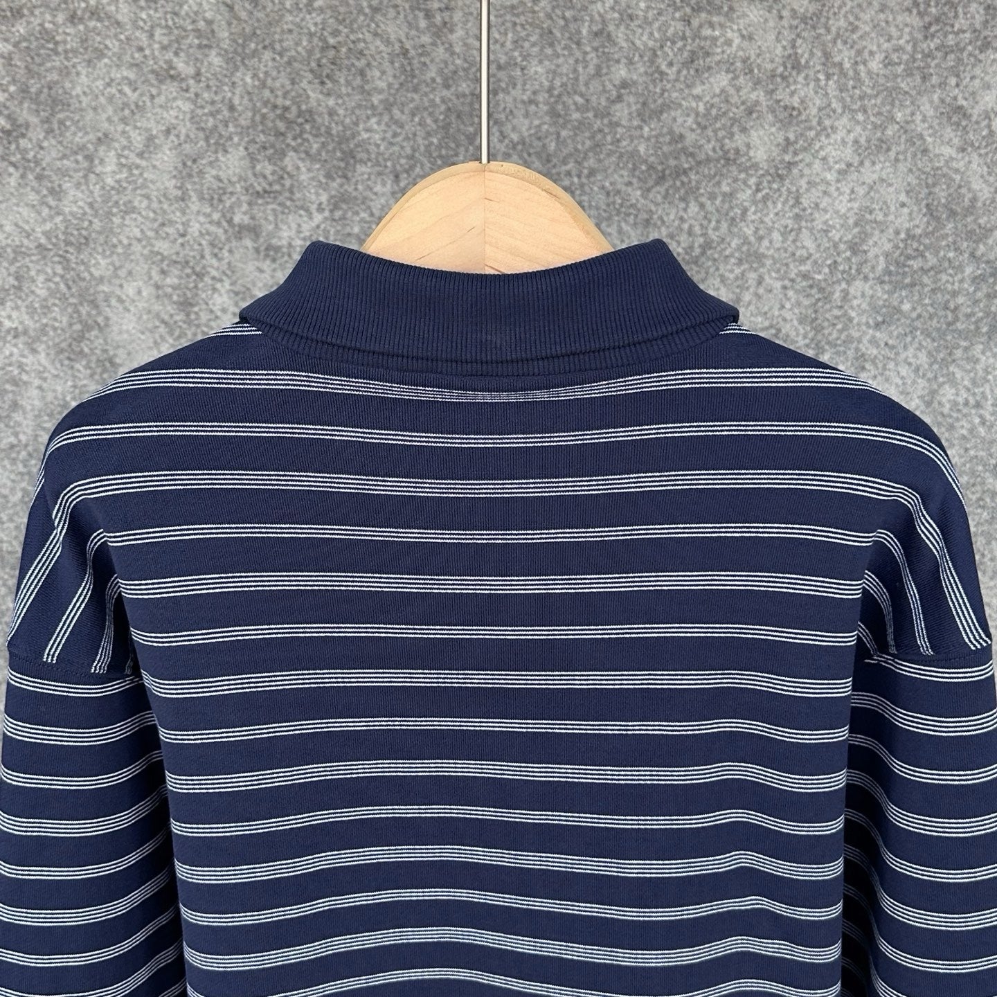 Miu Miu Blue/White Striped Zipper Shirt, Size S/M/L
