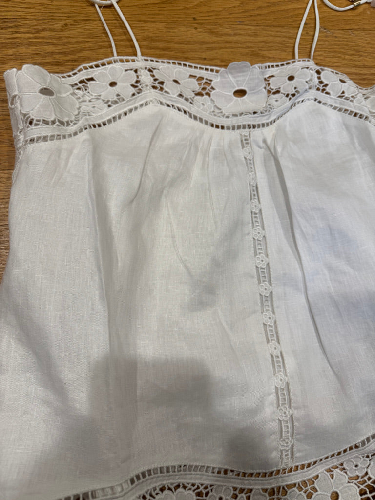 Zimmermann Linen Cami and Shorts Set in White, Size AU 0/1