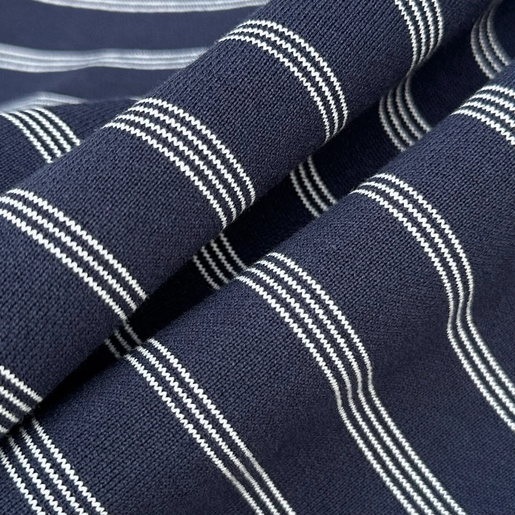 Miu Miu Blue/White Striped Zipper Shirt, Size S/M/L