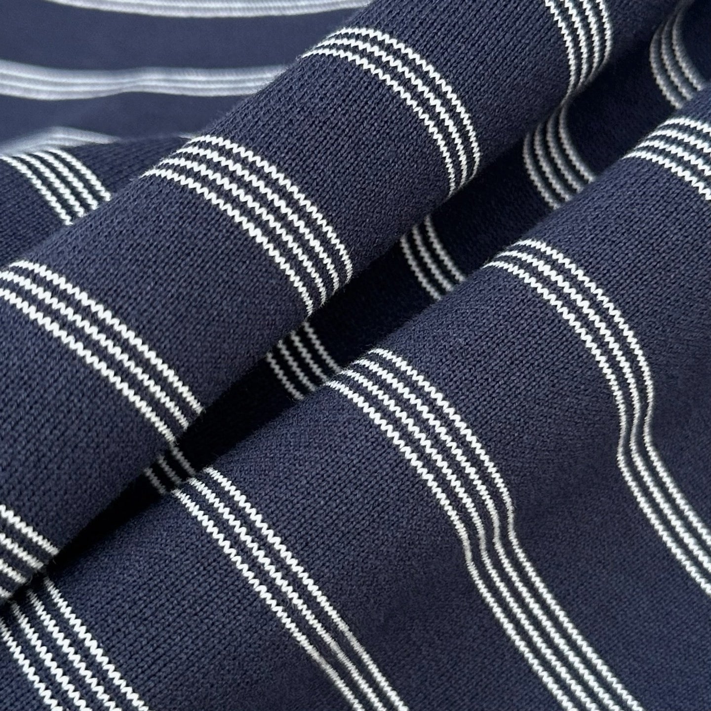 Miu Miu Blue/White Striped Zipper Shirt, Size S/M/L