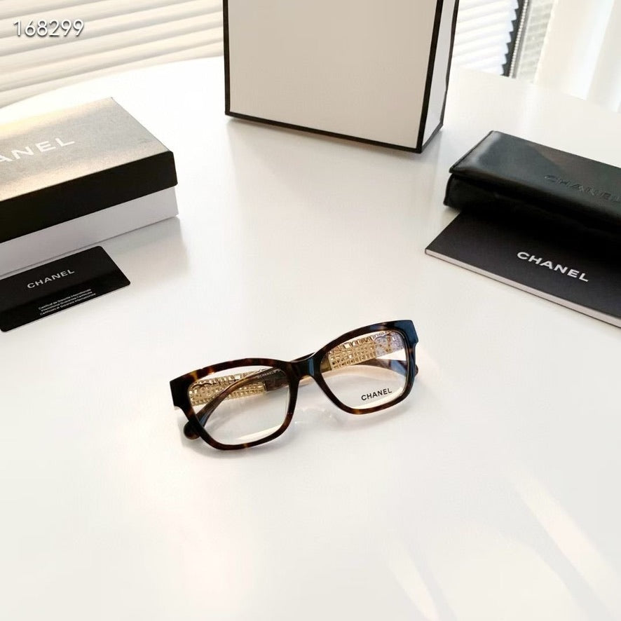 Chanel Cate Eye Optical Glasses in Red/Black/Brown CH3477