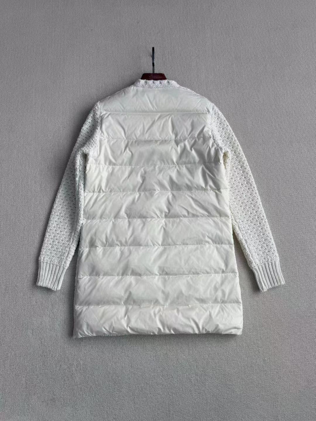 Moncler Padded Wool & Cotton Long Cardigan, Size 0/1/2/3
