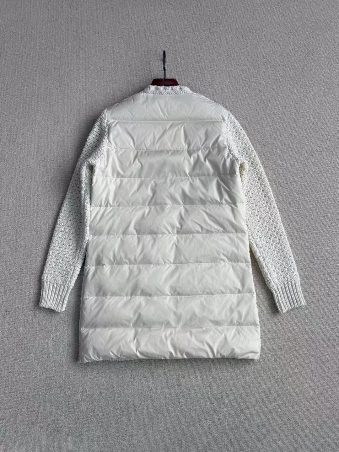 Moncler Padded Wool & Cotton Long Cardigan, Size 0/1/2/3