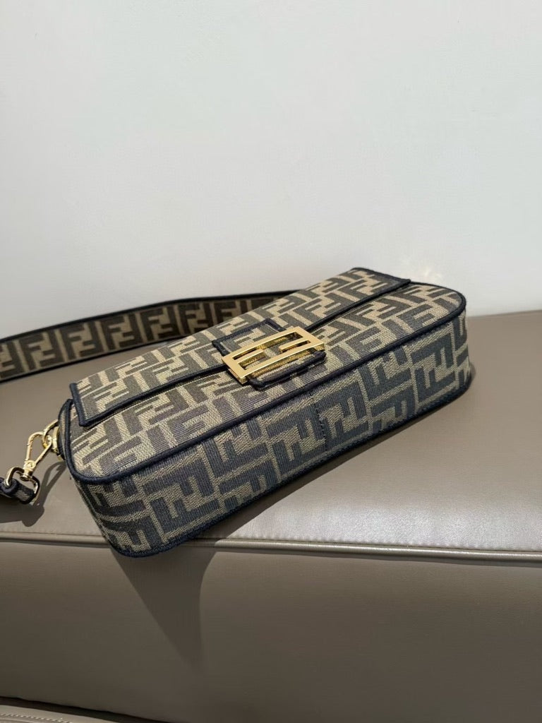 Fendi Medium Size Baguette Fabric Brown