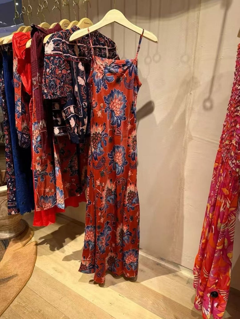 Farm Rio Luang Red Maxi Dress, Size XS/S/M/L/XL