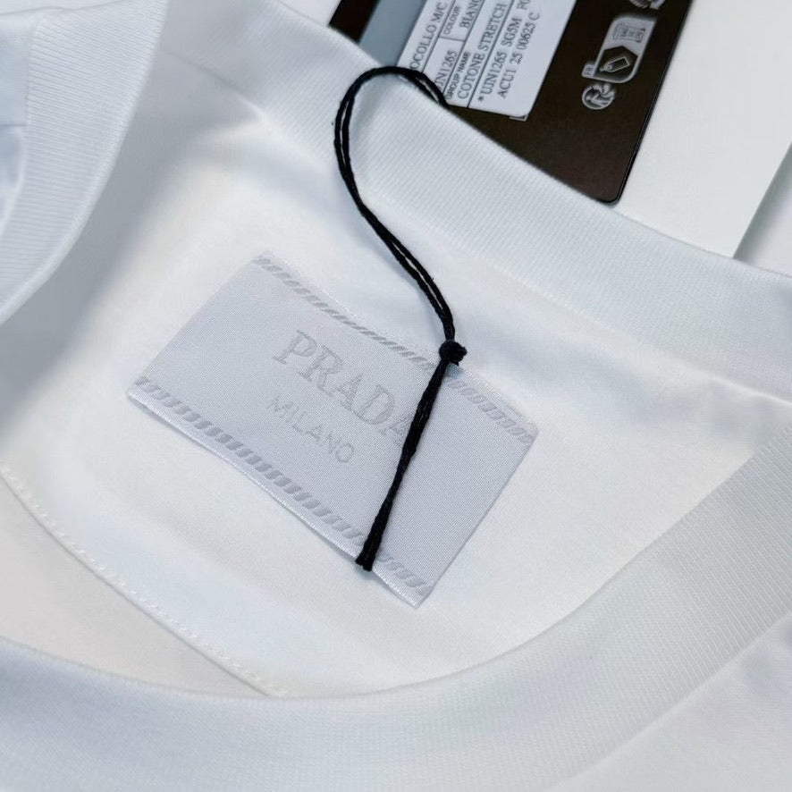 Prada Embroidered Logo Cotton T-Shirt, Size S/M/L/XL/XXL