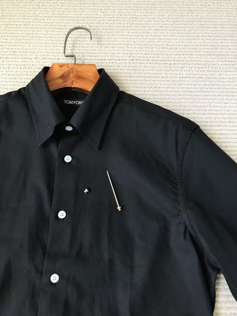 Tom Ford Slim-Fit Pinned-Collar Double-Cuff Cotton-Poplin Shirt, Size 39/40/41/42