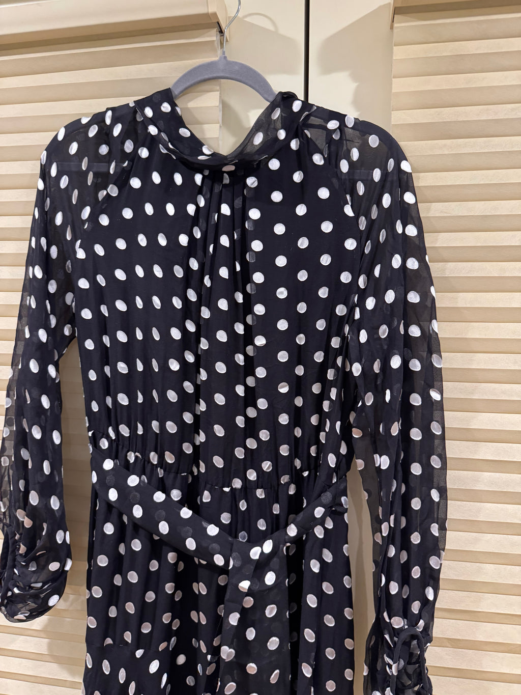 CH Carolina Herrera Silk Polka Dot Belted Maxi Dress, Size XS/S/M/L