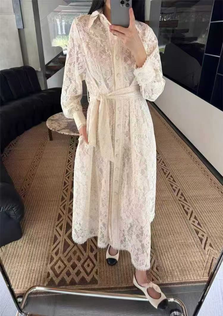 Zimmermann Pleated Lace Midi Dress, Size AU 0P/0/1/2