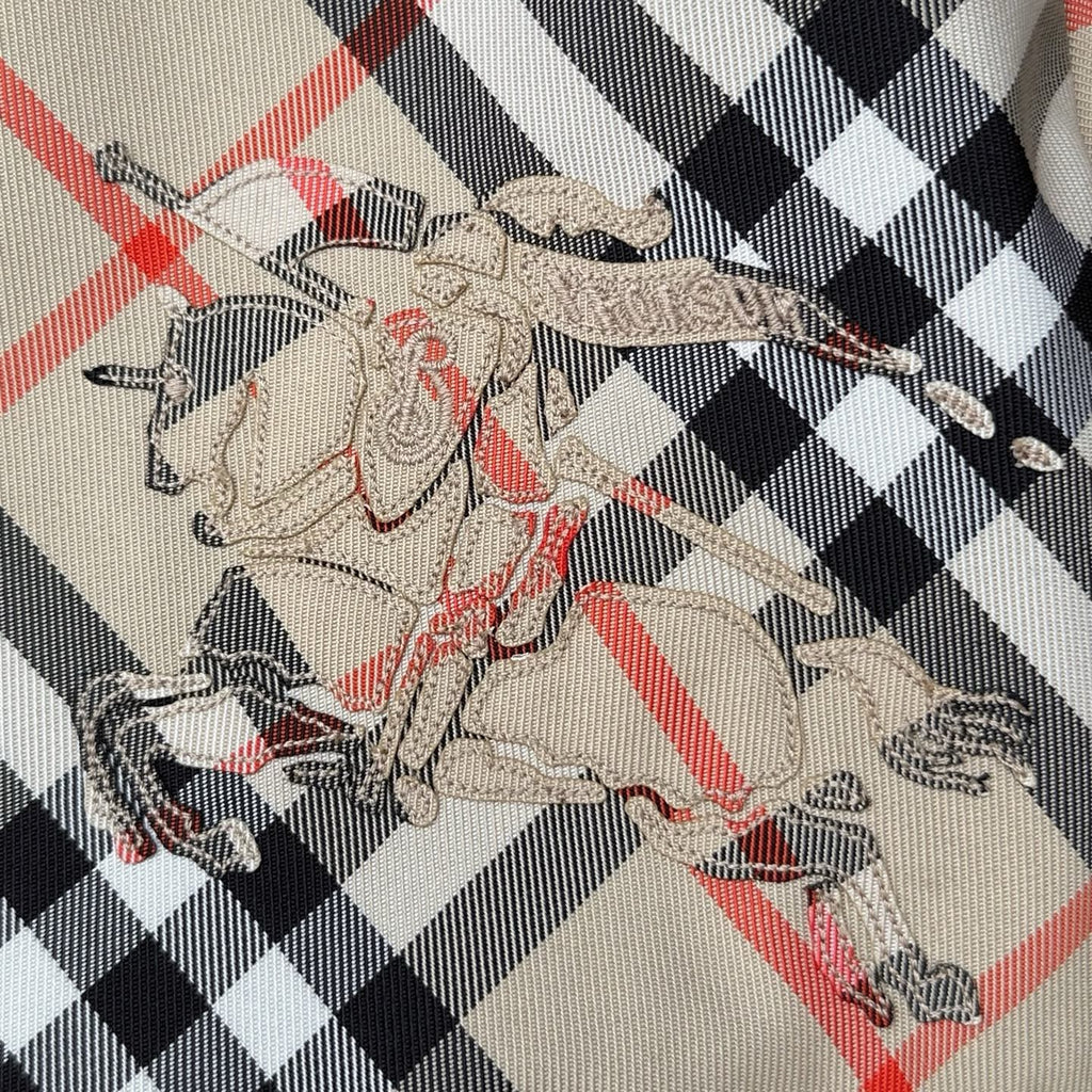 Burberry Reversible Check Jacket in Beige/Blue/Gray, Size XS/S/M/L