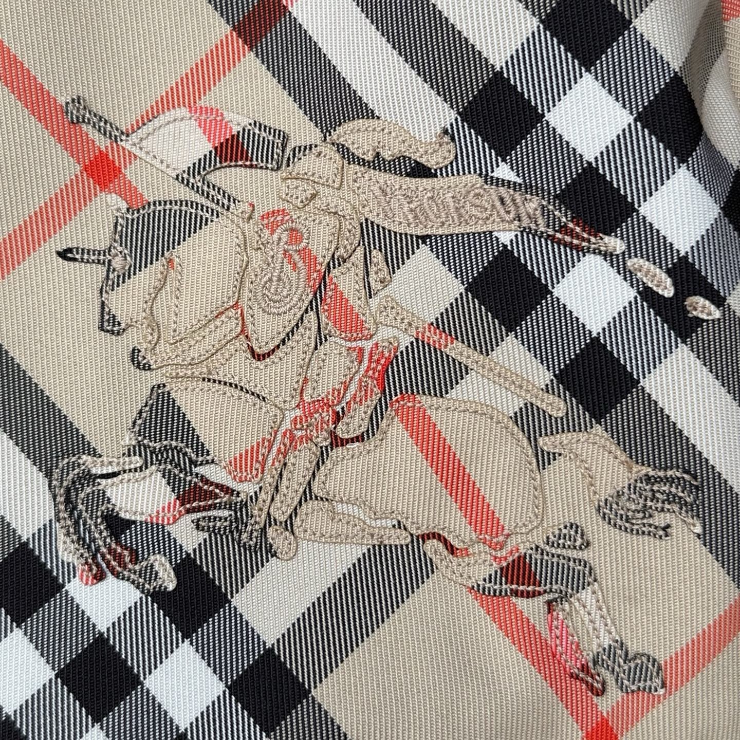 Burberry Reversible Check Jacket in Beige/Blue/Gray, Size XS/S/M/L
