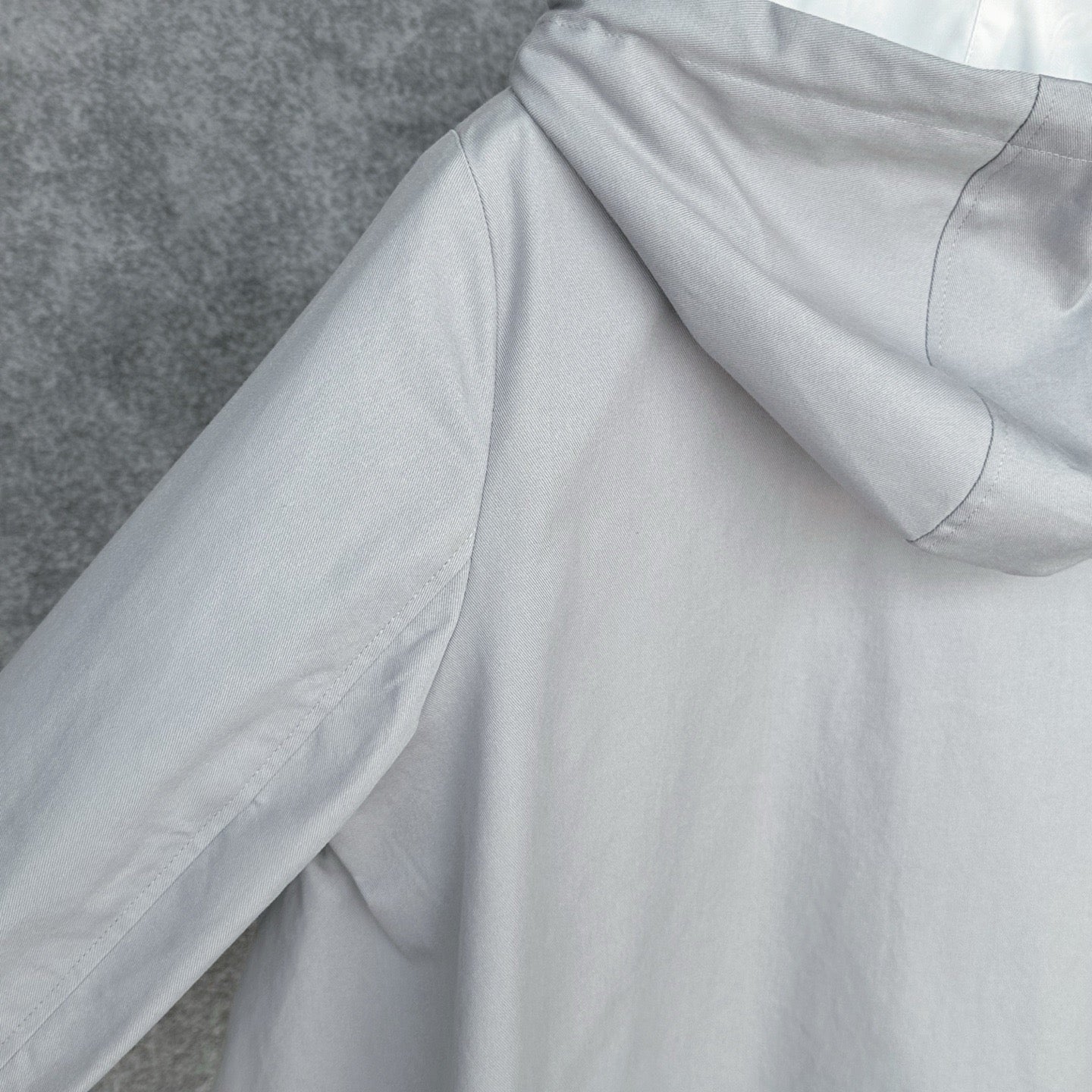 Loewe Cropped Hooded Embroidered Cotton-Twill Jackt in Gray, Size 34/36/38/40