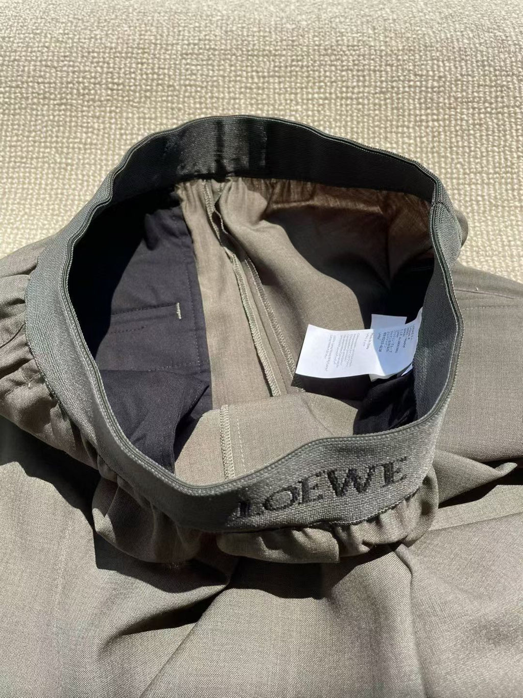 Loewe Wool Straight Leg Pants in Black/Gray, Size XS/S/M/L
