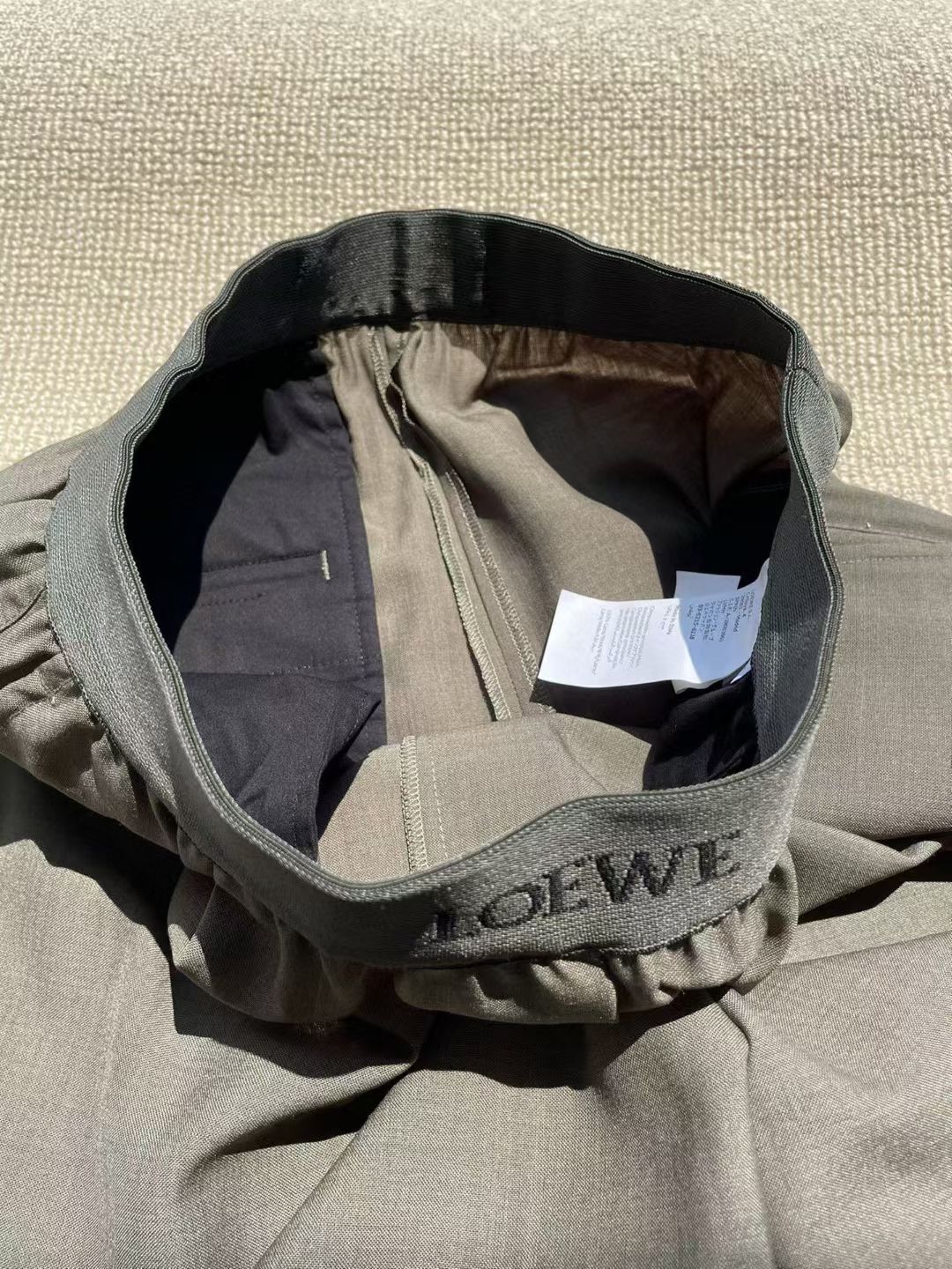Loewe Wool Straight Leg Pants in Black/Gray, Size XS/S/M/L