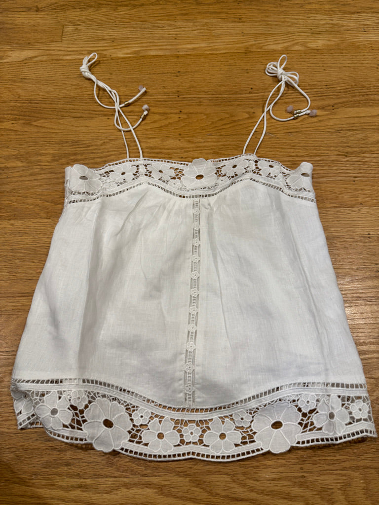 Zimmermann Linen Cami and Shorts Set in White, Size AU 0/1