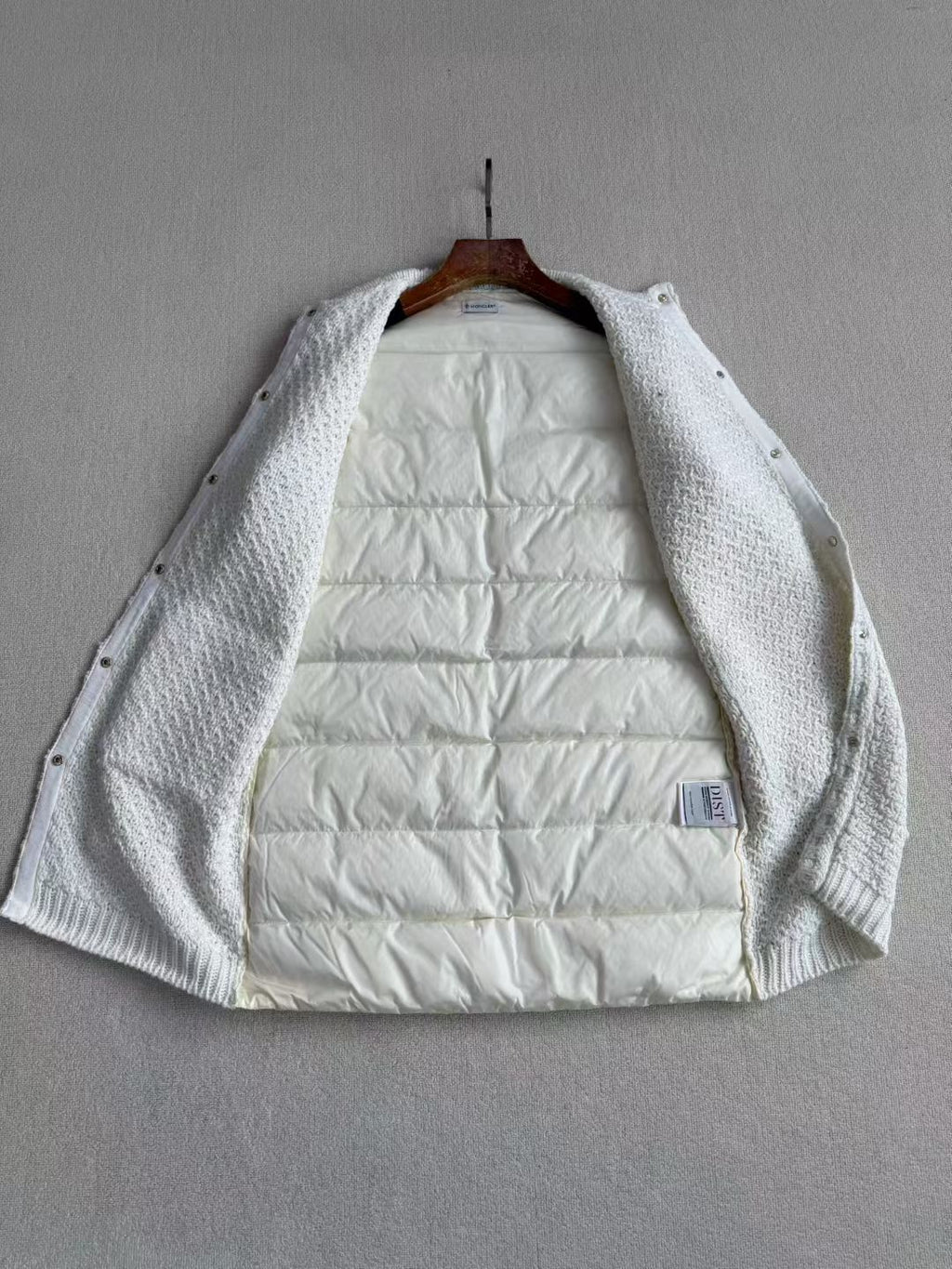 Moncler Padded Wool & Cotton Long Cardigan, Size 0/1/2/3