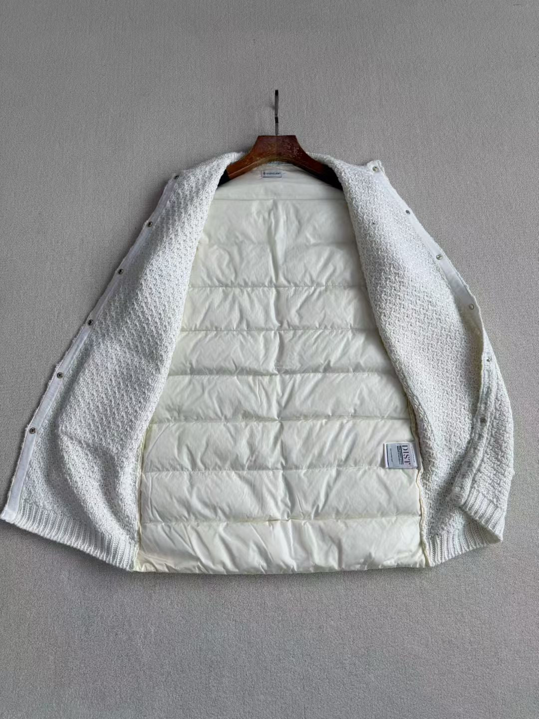 Moncler Padded Wool & Cotton Long Cardigan, Size 0/1/2/3