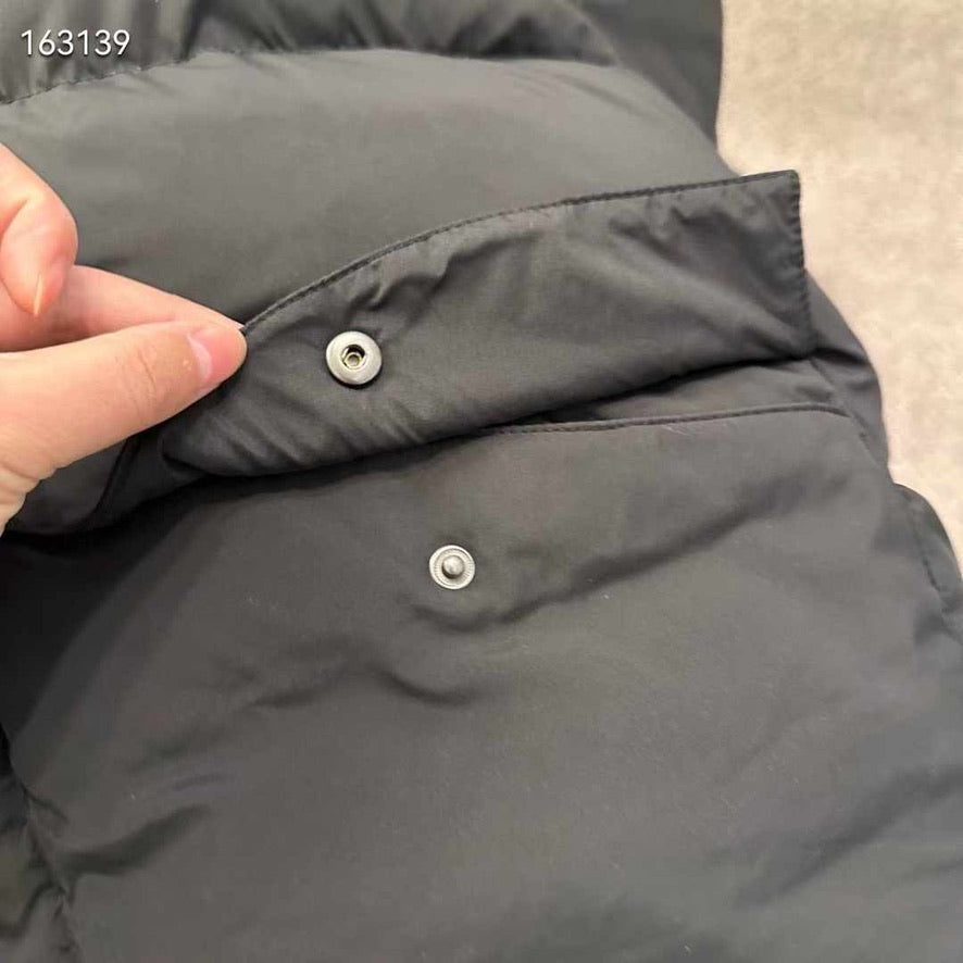 Miu Miu Technical Ponge Cropped Down Jacket in Black, Size S/M/L
