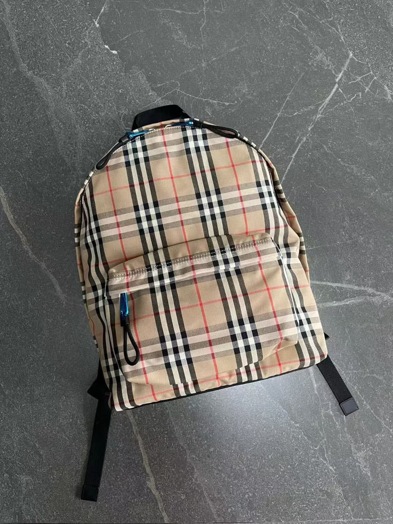 Burberry Checked Cotton-Blend Backpack (16 x 14 x 6 in)