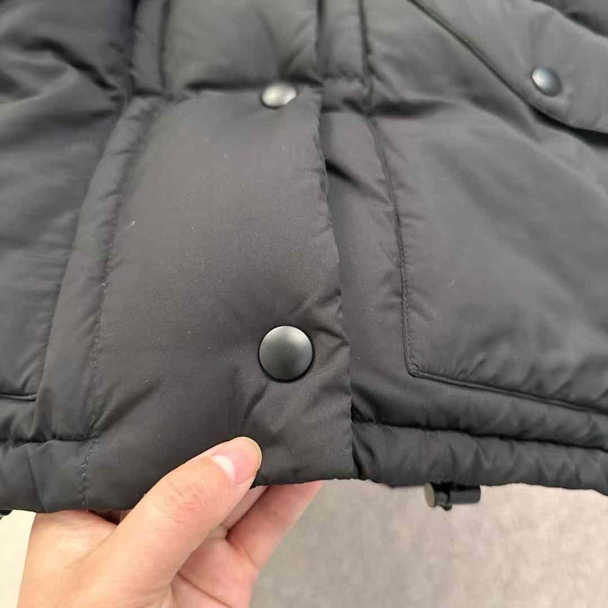 Miu Miu Technical Ponge Cropped Down Jacket in Black, Size S/M/L