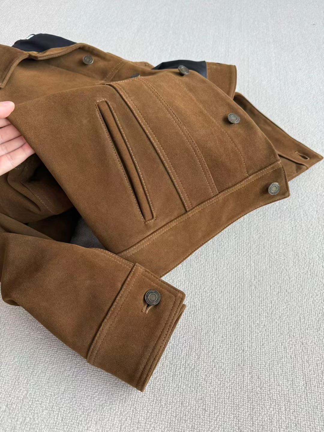 Saint Laurent Suede Leather Jacket, Size 46/48/50/52/54/56