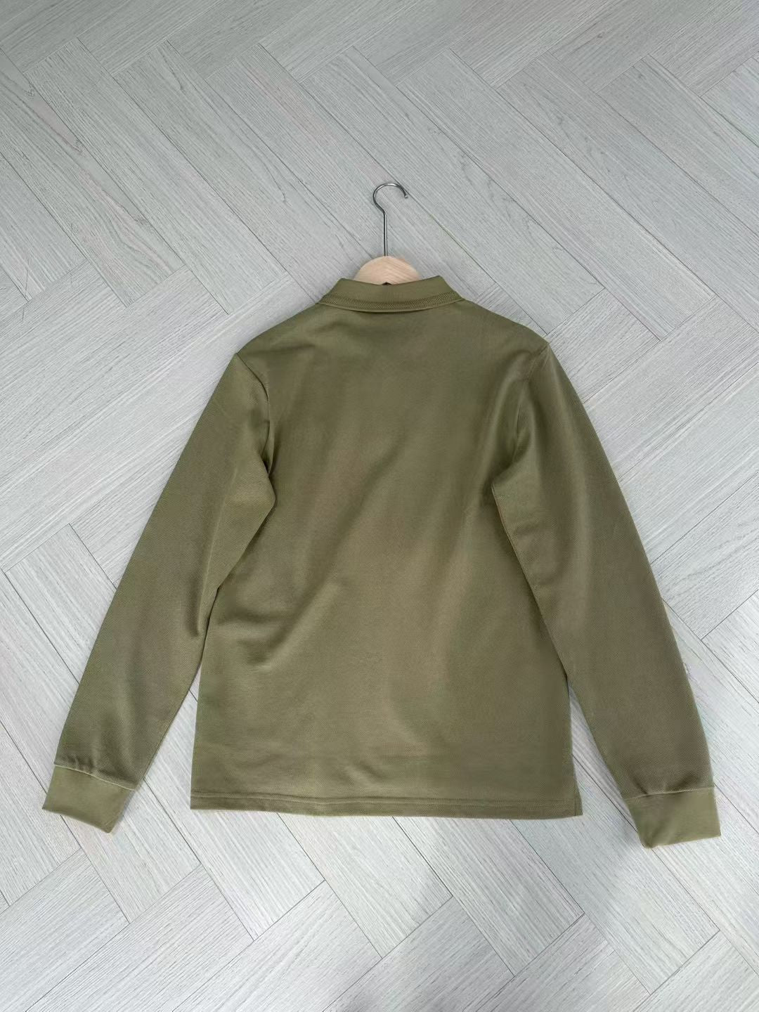 Burberry Long Sleeve Cotton Polo Shirt in Green/White/Blue, Size S/M/L/XL/XXL