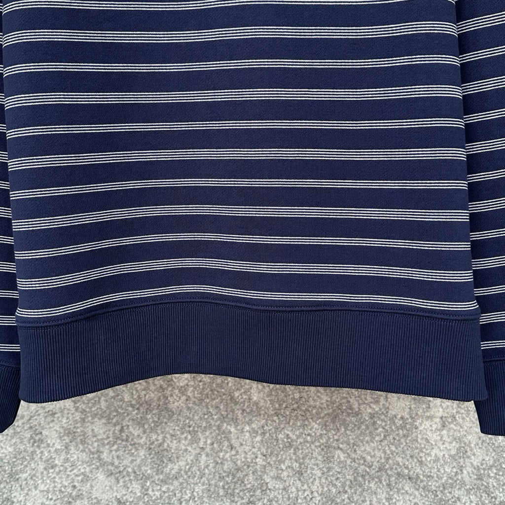 Miu Miu Blue/White Striped Zipper Shirt, Size S/M/L