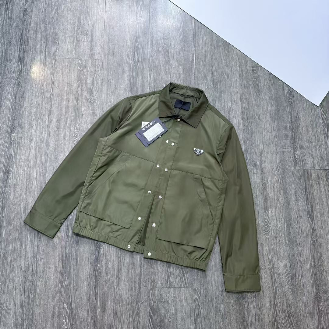 Prada Re-Nylon Jacket in Black/Green/Red, Size S/M/L/XL/XXL
