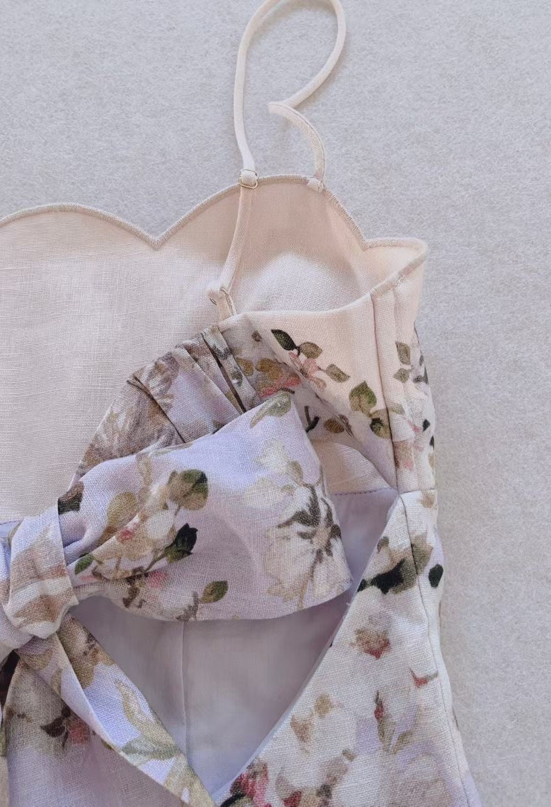 Zimmermann Floral Linen Midi Dress, Size AU 0/1